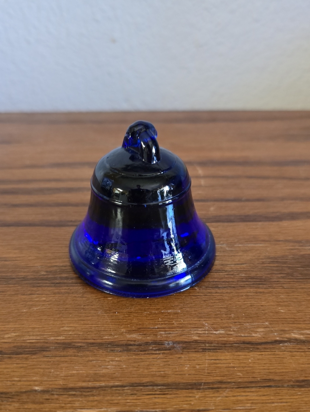Vintage Cobalt Blue Glass Bell Paperweight Tote 12